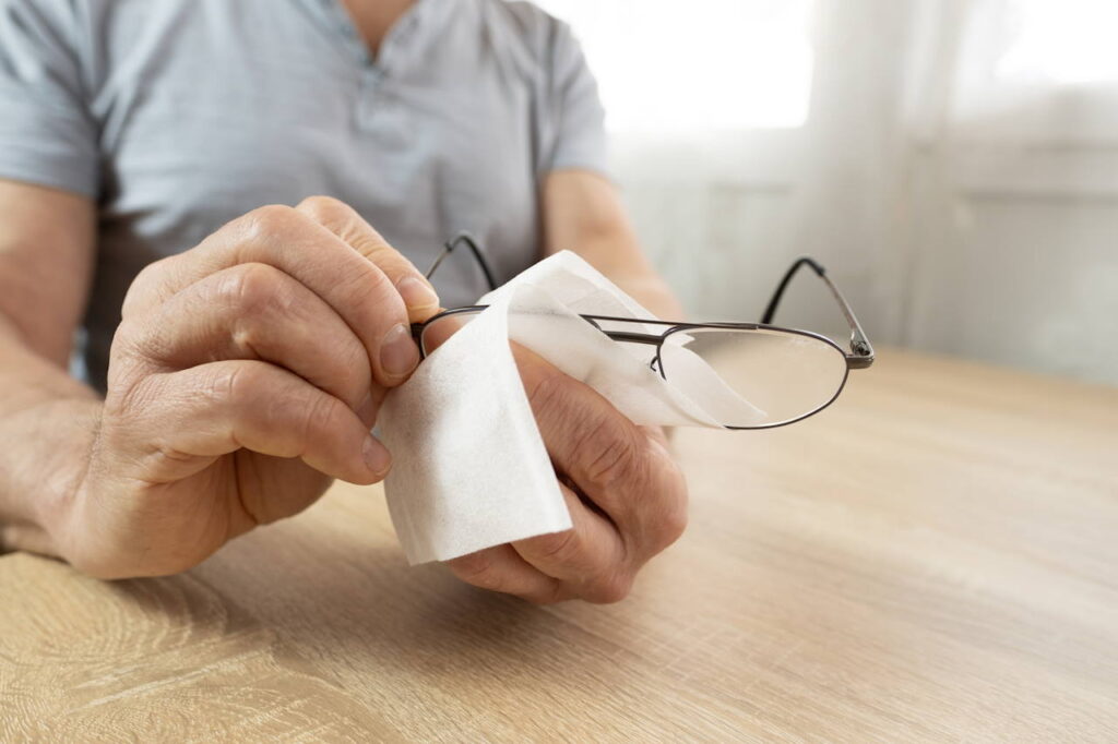 Cleaning glasses and providing reading glasses maintenance tips