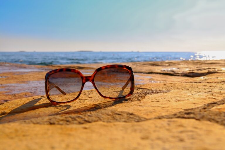 Summer sunglasses on a beach